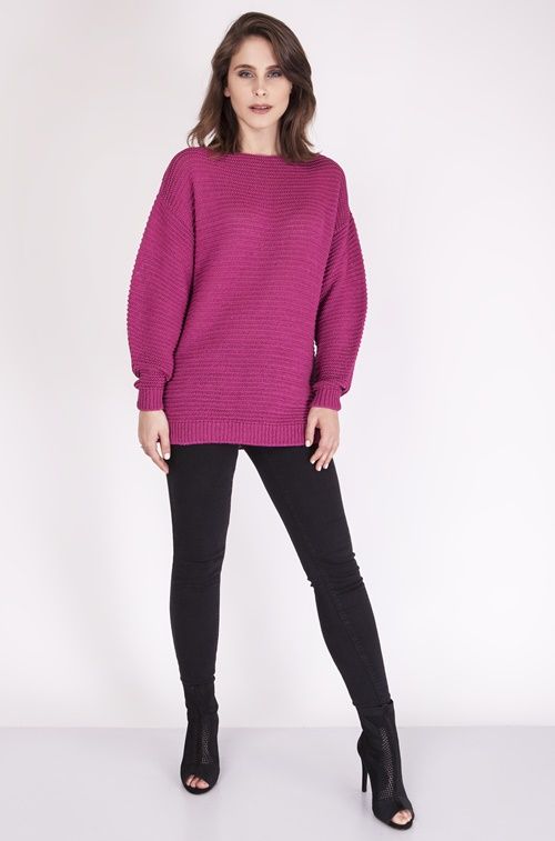 Sweter Beatrix SWE 097 Amarantowy