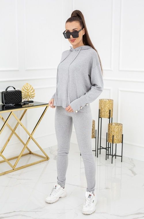 Komplet dzianinowy Kim Pearl Buttons PU1121 Silver