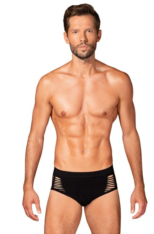Slipy męskie M101 Obsessive – regular fit, elastyczne, z wycięciami po bokach