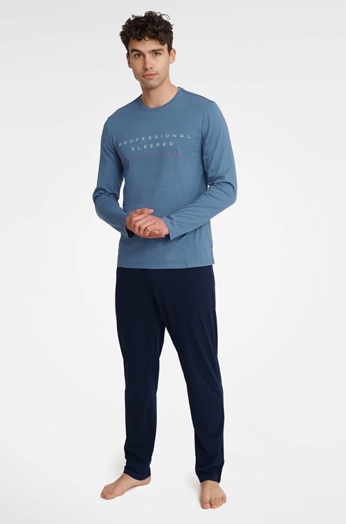 Piżama Insure 40963-55X Niebiesko-Granatowa