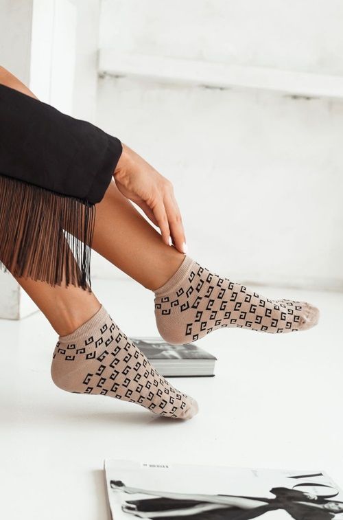 Skarpetki Fashion GG Beżowe