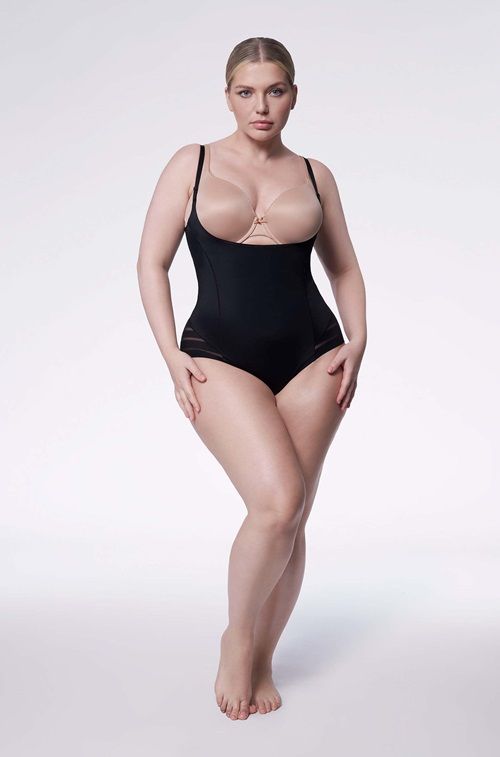 Body 119 Mesh Body Open Biust Czarne